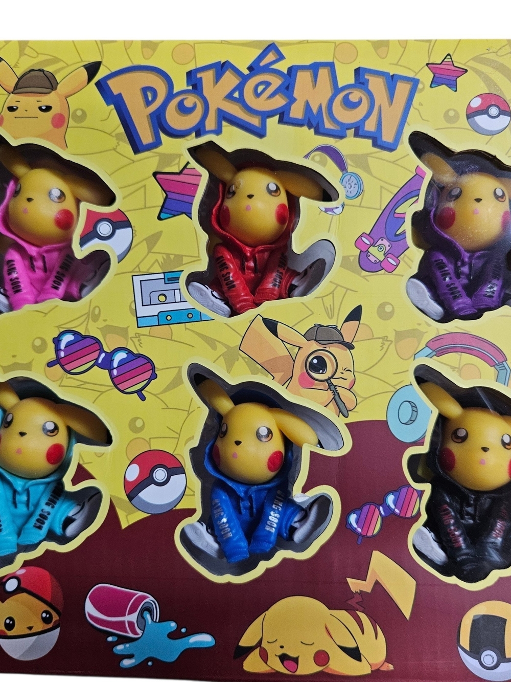 Pokemon Pikachu Hoodie Figure - Multicolor Set